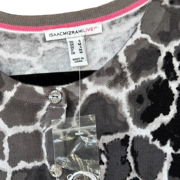 NWT Isaac Mizrahi LIVE Women's Giraffe Cardigan Sweater Size Small - Picture 5 of 8
